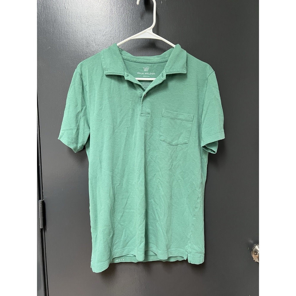 Mack Weldon Green Polo Sz M Breathable Mens Short Sleeve